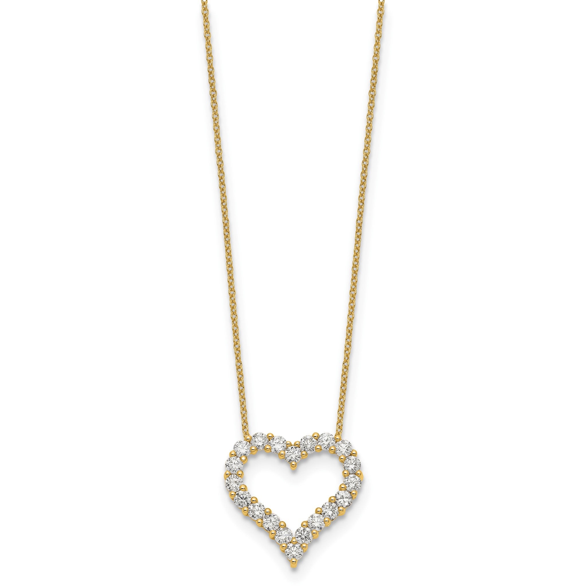 Lab-Grown Diamond Open Heart Necklace in 14K Yellow Gold (1 1/2 ct. tw.), 18 Inch Secondary image