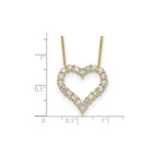 Lab-Grown Diamond Open Heart Necklace in 14K Yellow Gold (1 1/2 ct. tw.), 18 Inch - Sophia Jewelers