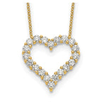 Lab-Grown Diamond Open Heart Necklace in 14K Yellow Gold (1 1/2 ct. tw.), 18 Inch - Sophia Jewelers