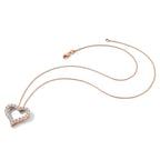 Lab-Grown Diamond Hearts Necklace in 14K Rose Gold, 2.3mm (1 ct. tw.), 18 Inch - Sophia Jewelers