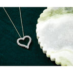 Lab-Grown Diamond Open Heart Necklace in 14K White Gold (1 1/2 ct. tw.), 18 Inch - Sophia Jewelers