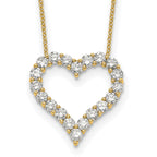 Lab-Grown Diamond Open Heart Necklace in 14K Yellow Gold (2 ct. tw.), 18 Inch - Sophia Jewelers