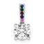 14K White Gold Lab Grown VS/SI+ G+ Dia and Multi Gemstone Semi-Mount Pendan