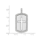 Lab-Grown Diamond Cross Dog Tag Pendant in 14K White Gold, 31mm (3/4 ct. tw.) - Sophia Jewelers