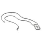 Lab-Grown Diamond Cross Dog Tag Pendant in 14K White Gold, 31mm (3/4 ct. tw.) - Sophia Jewelers