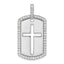 Lab-Grown Diamond Cross Dog Tag Pendant in 14K White Gold, 31mm (3/4 ct. tw.) - Sophia Jewelers