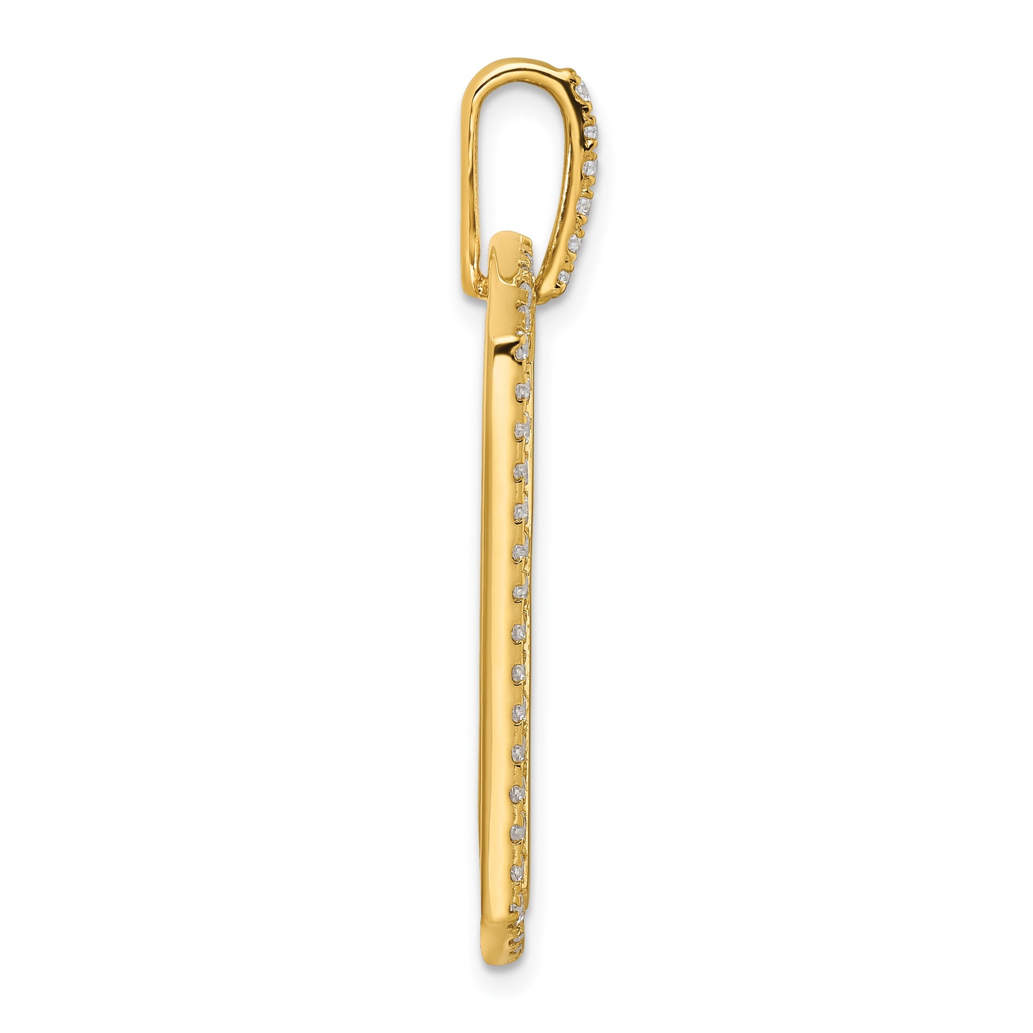 Lab-Grown Diamond Cross Dog Tag Pendant in 14K Yellow Gold, 31mm (3/4 ct. tw.) Secondary image