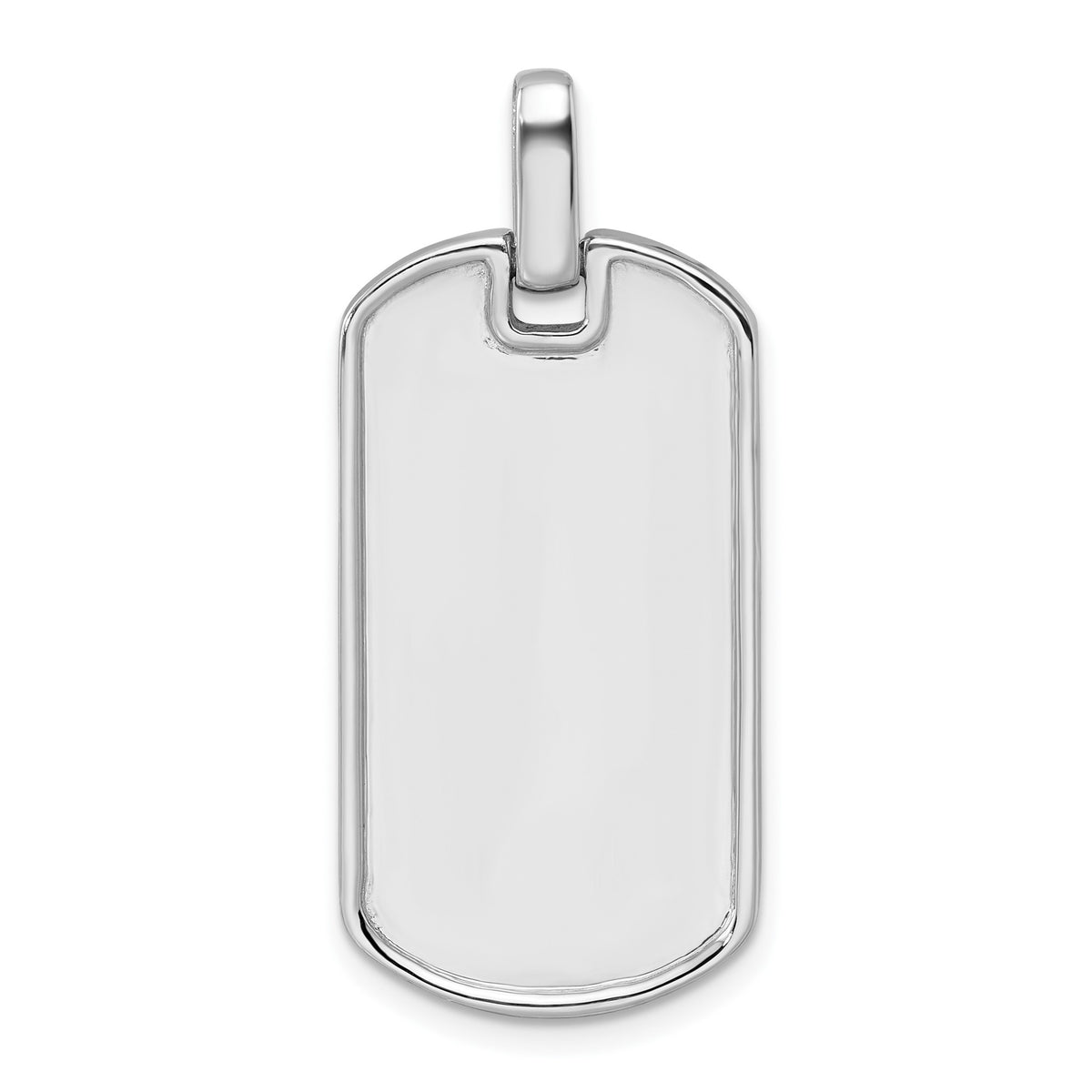 Lab-Grown Diamond Dog Tag Pendant in 14K White Gold, 30mm (1 ct. tw.) - Sophia Jewelers