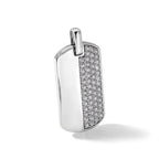 Lab-Grown Diamond Dog Tag Pendant in 14K White Gold, 30mm (1 ct. tw.) - Sophia Jewelers