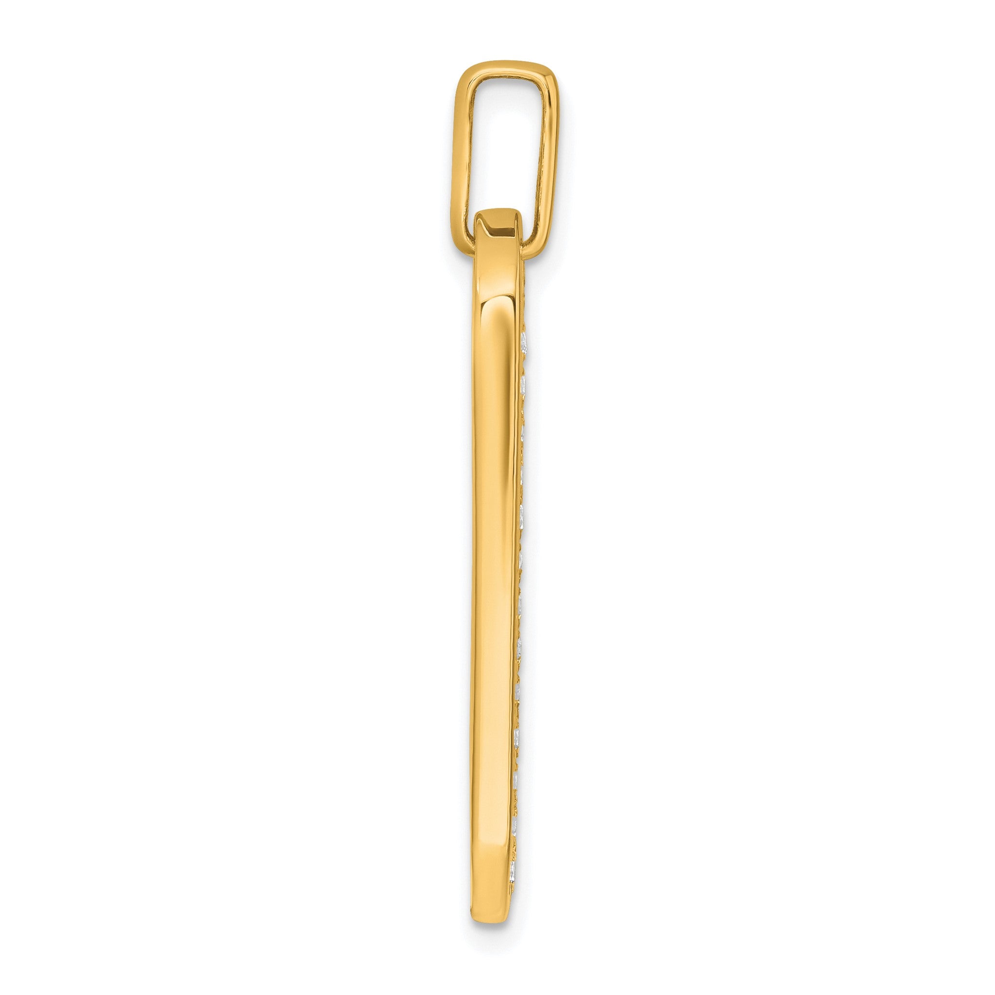 Lab-Grown Diamond Dog Tag Pendant in 14K Yellow Gold, 30mm (1 ct. tw.) Secondary image