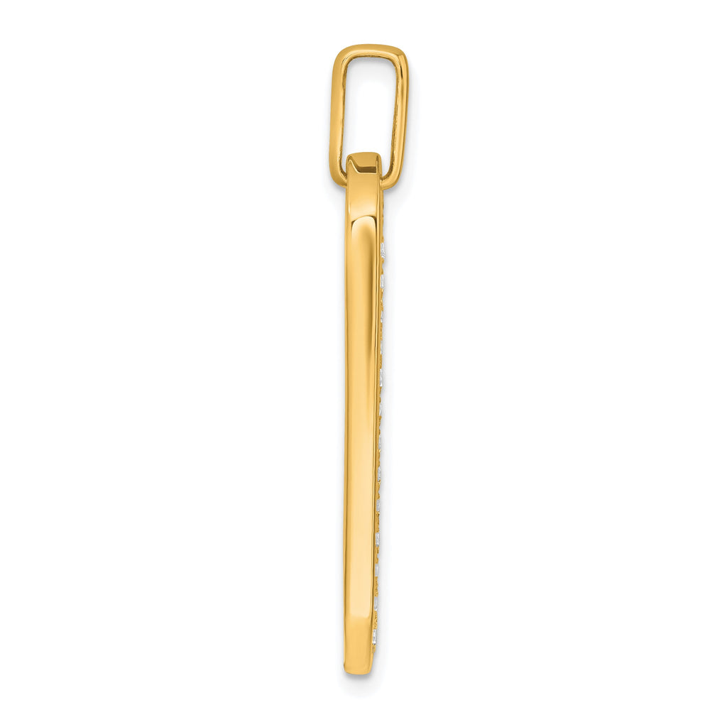Lab-Grown Diamond Dog Tag Pendant in 14K Yellow Gold, 30mm (1 ct. tw.) - Sophia Jewelers