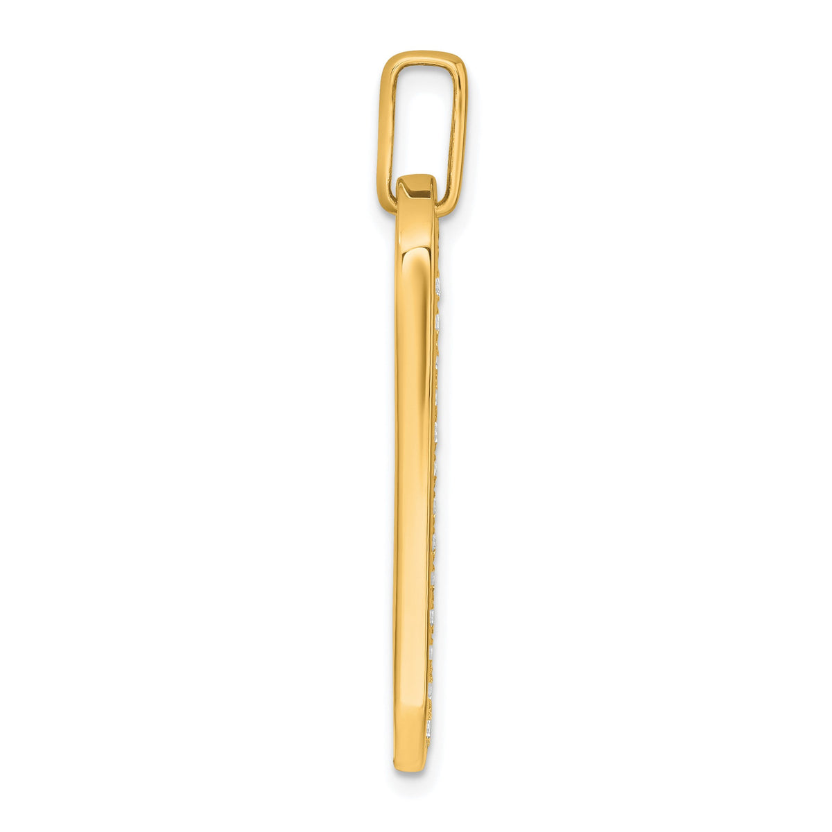Lab-Grown Diamond Dog Tag Pendant in 14K Yellow Gold, 30mm (1 ct. tw.) - Sophia Jewelers