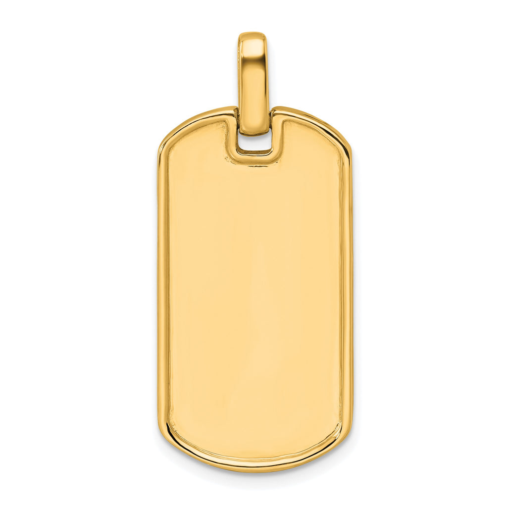 Lab-Grown Diamond Dog Tag Pendant in 14K Yellow Gold, 30mm (1 ct. tw.) - Sophia Jewelers