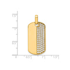 Lab-Grown Diamond Dog Tag Pendant in 14K Yellow Gold, 30mm (1 ct. tw.) - Sophia Jewelers