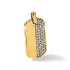 Lab-Grown Diamond Dog Tag Pendant in 14K Yellow Gold, 30mm (1 ct. tw.) - Sophia Jewelers