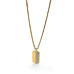 Lab-Grown Diamond Dog Tag Pendant in 14K Yellow Gold, 30mm (1 ct. tw.) - Sophia Jewelers