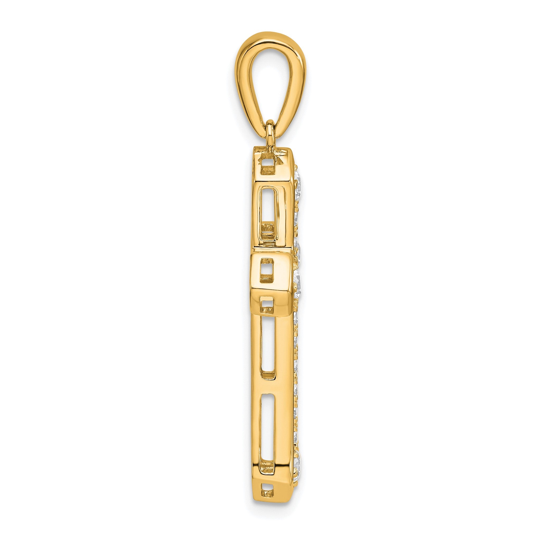 Lab-Grown Diamond Cross Pendant in 14K Yellow Gold, 30mm (3/4 ct. tw.) Secondary image