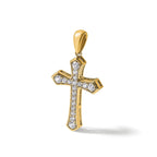 Lab-Grown Diamond Cross Pendant in 14K Yellow Gold, 30mm (3/4 ct. tw.) - Sophia Jewelers