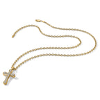 Lab-Grown Diamond Cross Pendant in 14K Yellow Gold, 30mm (3/4 ct. tw.) - Sophia Jewelers