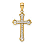 Lab-Grown Diamond Cross Pendant in 14K Yellow Gold, 30mm (3/4 ct. tw.) - Sophia Jewelers