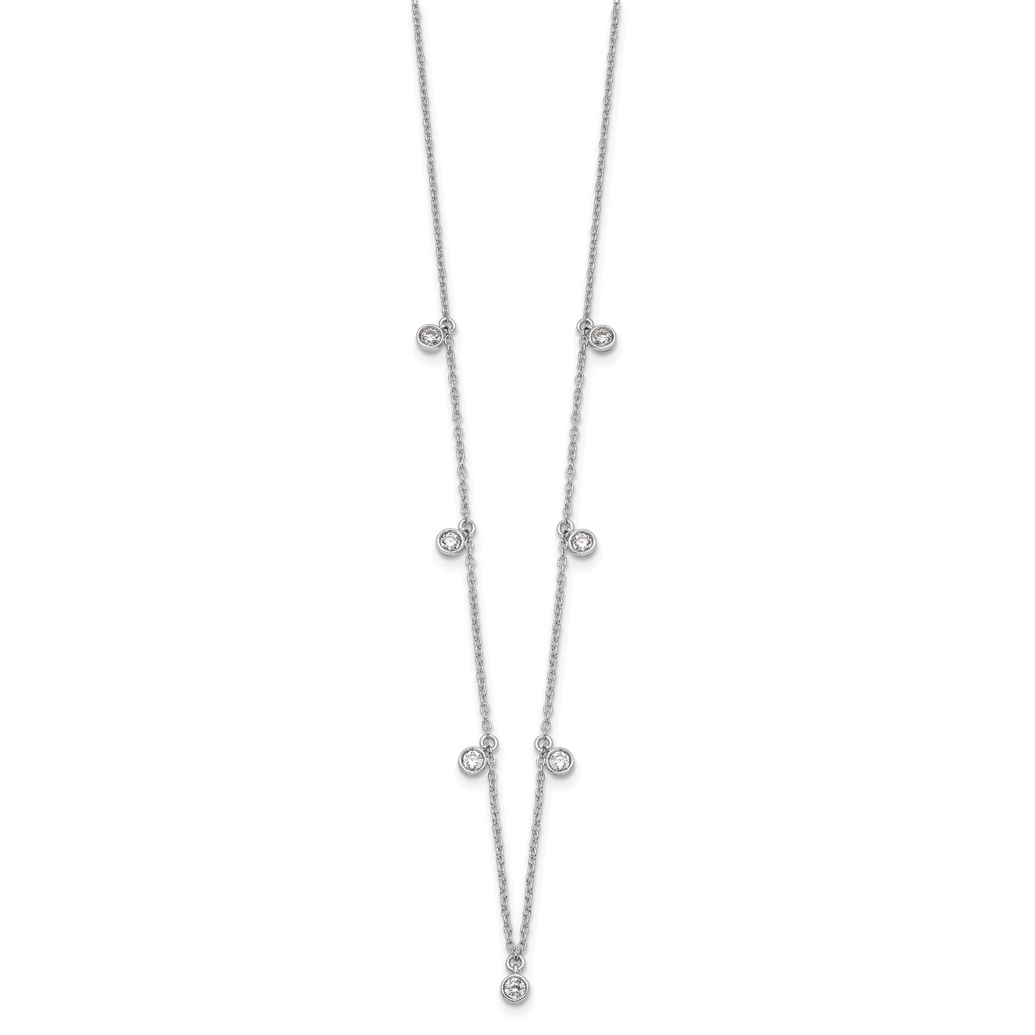 Lab-Grown Diamond Station Necklace in 14K White Gold (5/8 ct. tw.), 18 Inch Secondary image