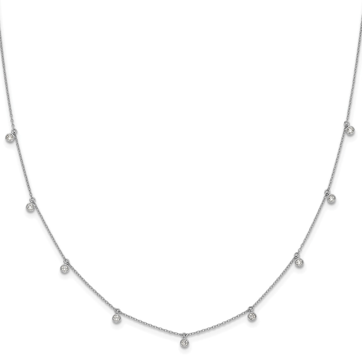 Lab-Grown Diamond Station Necklace in 14K White Gold (5/8 ct. tw.), 18 Inch - Sophia Jewelers Main image