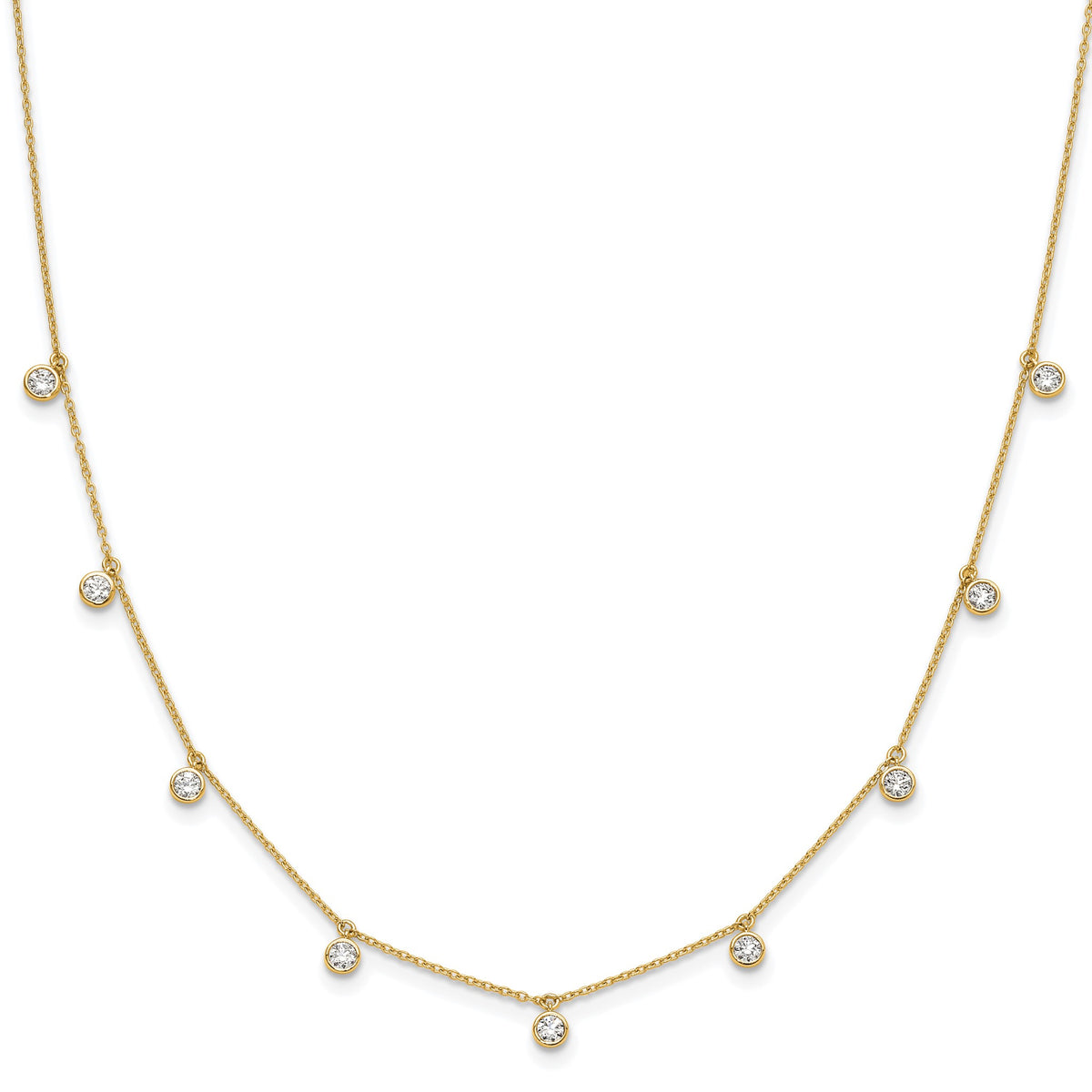Lab-Grown Diamond Station Necklace in 14K Yellow Gold (1 1/6 ct. tw.), 18 Inch - Sophia Jewelers Main image