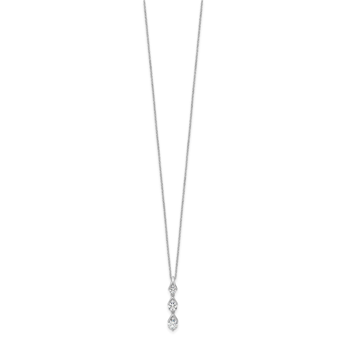 Lab-Grown Diamond Necklace in 14K White Gold, 4.9mm (1 ct. tw.), 18 Inch - Sophia Jewelers