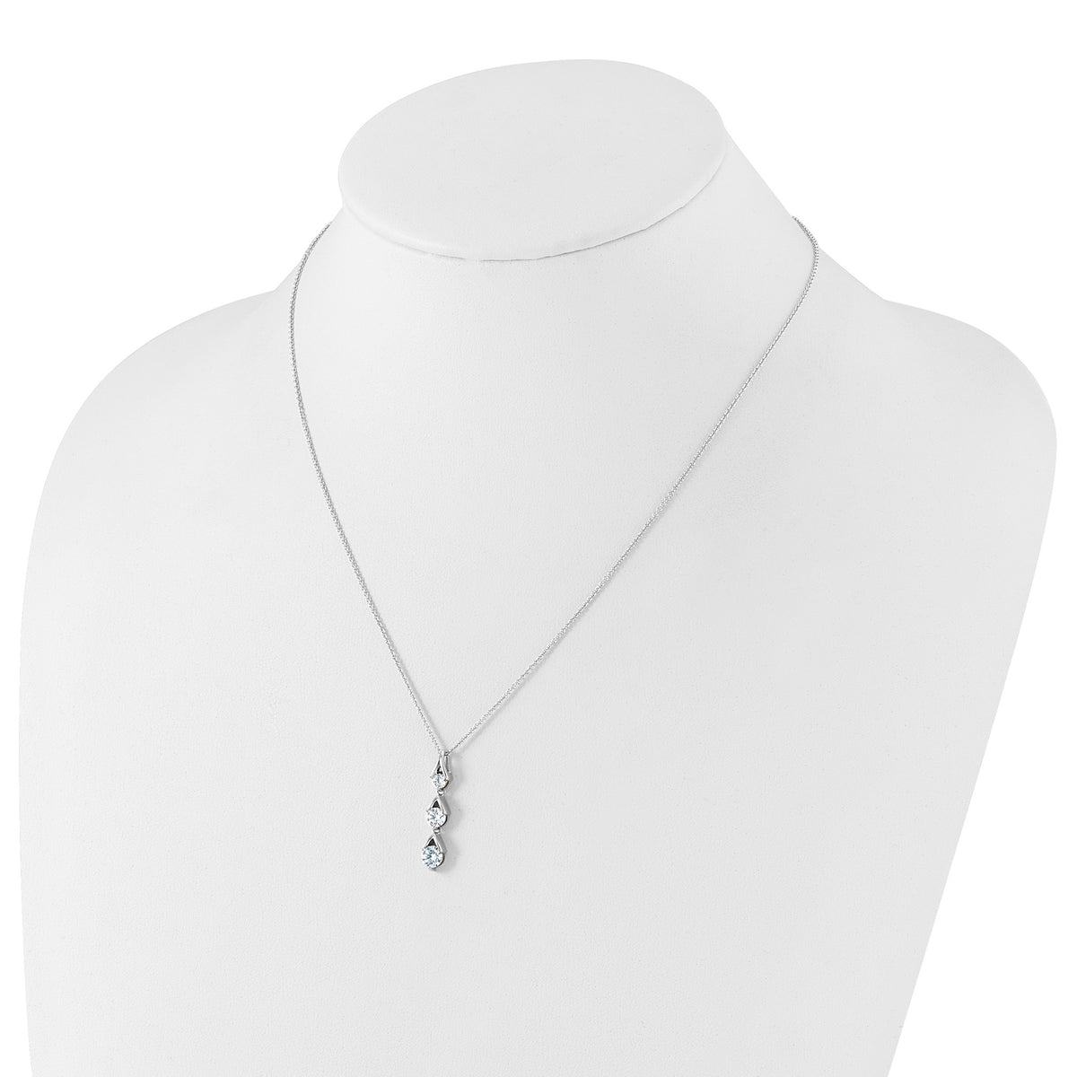 Lab-Grown Diamond Necklace in 14K White Gold, 4.9mm (1 ct. tw.), 18 Inch - Sophia Jewelers