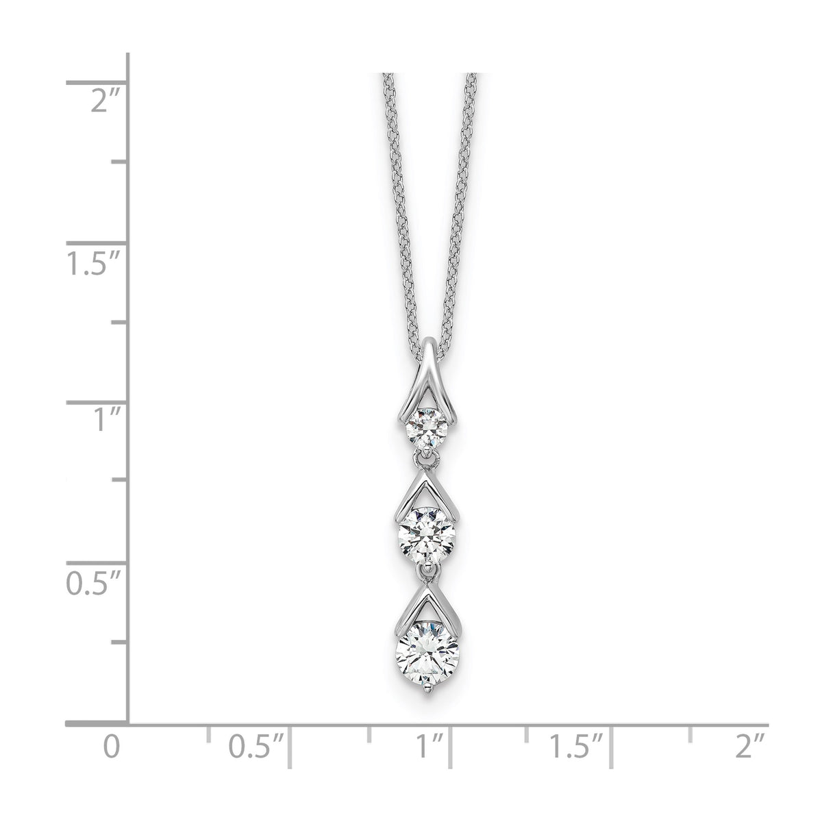 Lab-Grown Diamond Necklace in 14K White Gold, 4.9mm (1 ct. tw.), 18 Inch - Sophia Jewelers