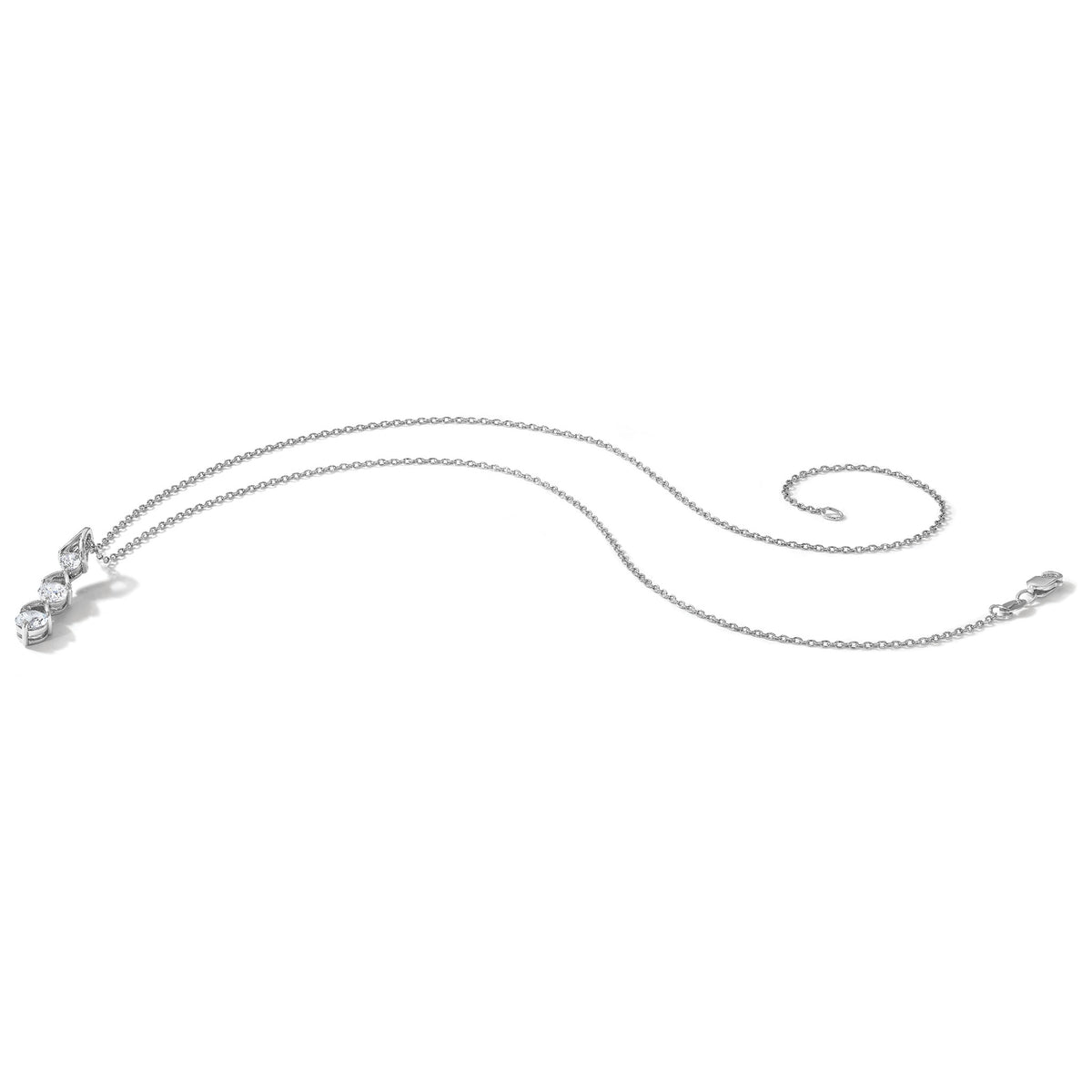Lab-Grown Diamond Necklace in 14K White Gold, 4.9mm (1 ct. tw.), 18 Inch - Sophia Jewelers
