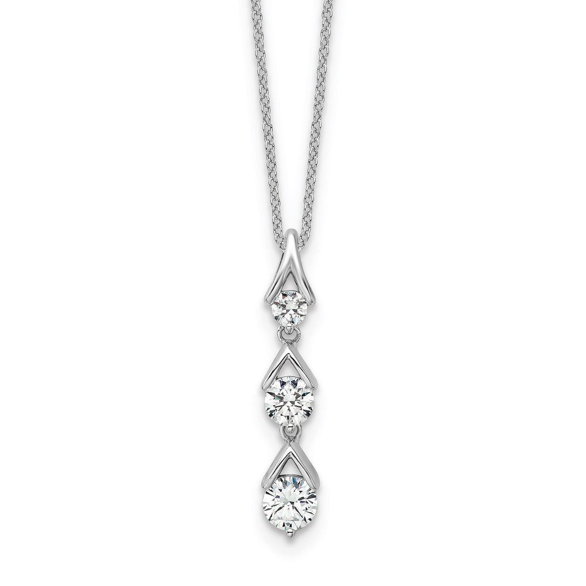 Lab-Grown Diamond Necklace in 14K White Gold, 4.9mm (1 ct. tw.), 18 Inch - Sophia Jewelers Main image