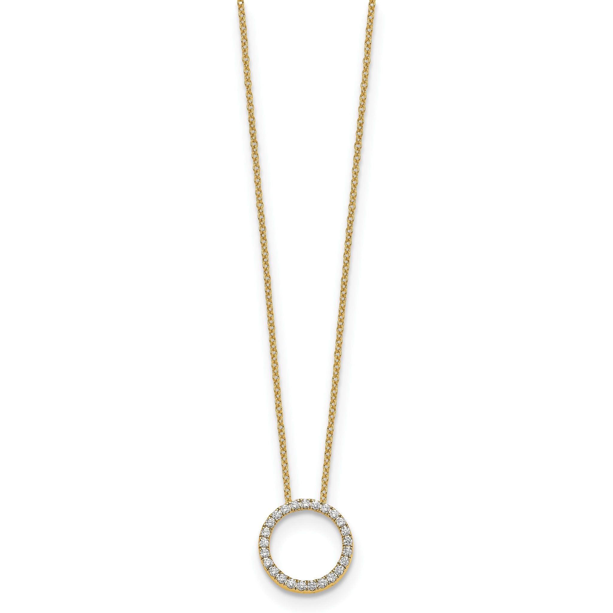 Lab-Grown Diamond Eternity Necklace in 14K Yellow Gold (1/4 ct. tw.), 18 Inch Secondary image