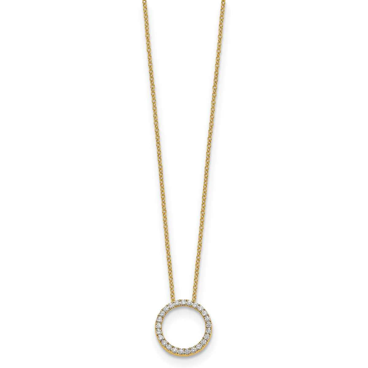 Lab-Grown Diamond Eternity Necklace in 14K Yellow Gold (1/4 ct. tw.), 18 Inch - Sophia Jewelers