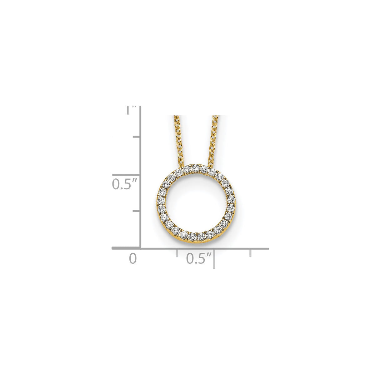 Lab-Grown Diamond Eternity Necklace in 14K Yellow Gold (1/4 ct. tw.), 18 Inch - Sophia Jewelers
