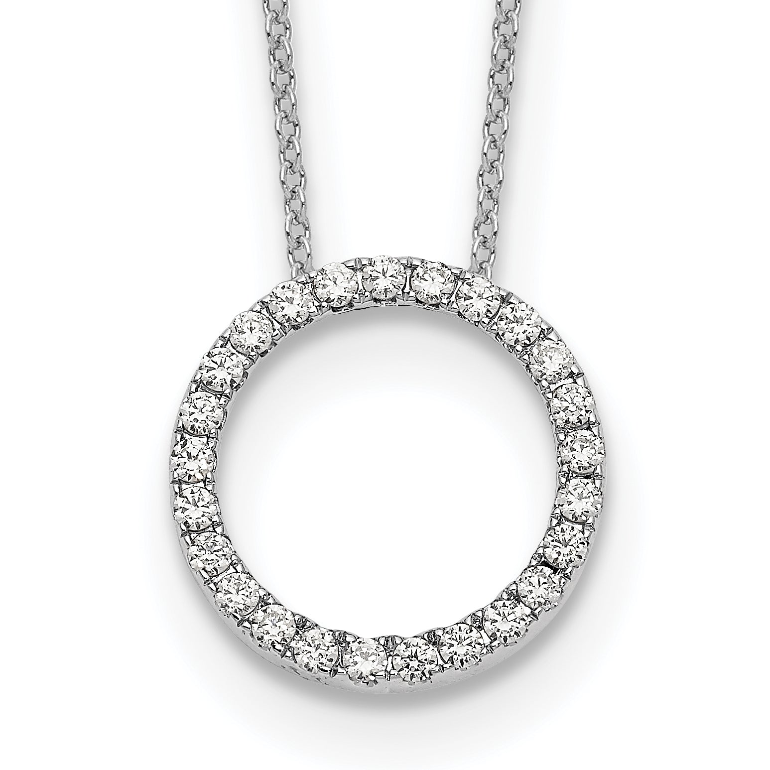 10k White Gold Diamond Circle 18 inch Necklace Main image