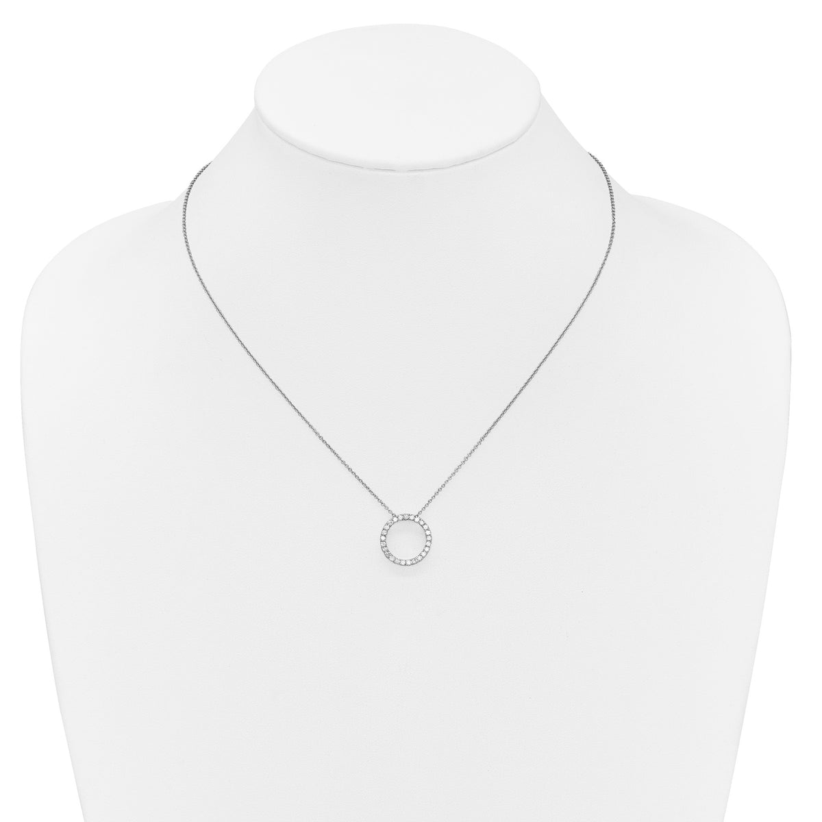 Lab-Grown Diamond Eternity Necklace in 14K White Gold (1/2 ct. tw.), 18 Inch - Sophia Jewelers