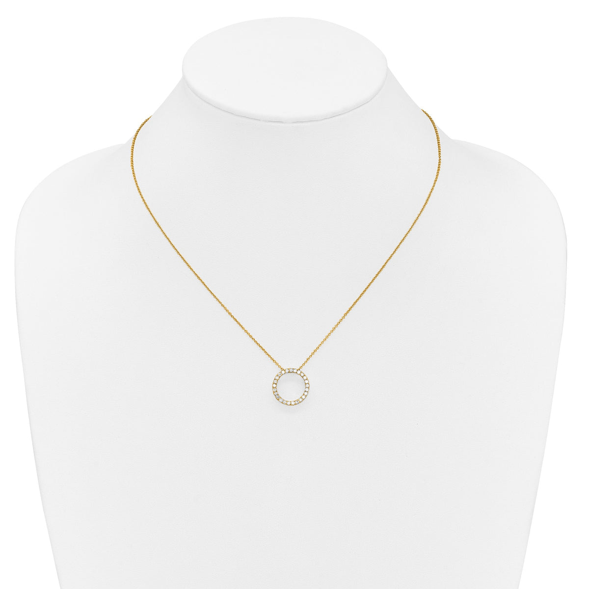 Lab-Grown Diamond Eternity Necklace in 14K Yellow Gold (1/2 ct. tw.), 18 Inch - Sophia Jewelers