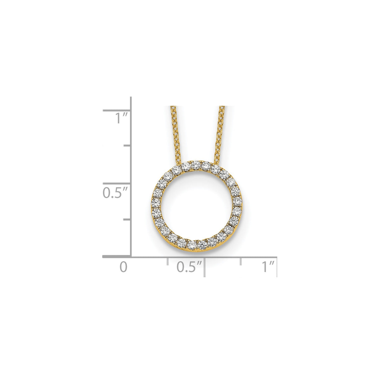 Lab-Grown Diamond Eternity Necklace in 14K Yellow Gold (1/2 ct. tw.), 18 Inch - Sophia Jewelers