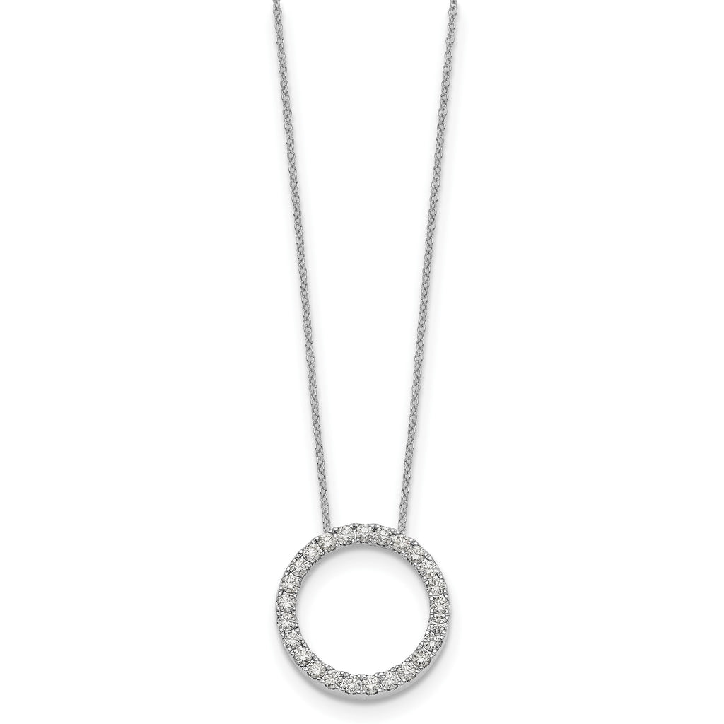 Lab-Grown Diamond Eternity Necklace in 14K White Gold (1 ct. tw.), 18 Inch - Sophia Jewelers