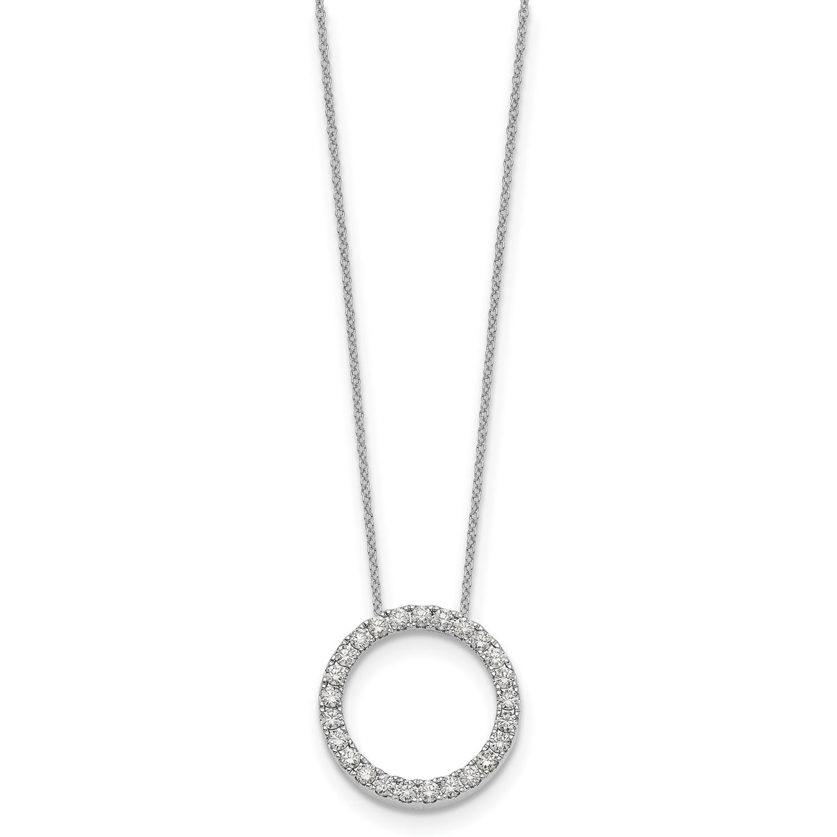 Lab-Grown Diamond Eternity Necklace in 14K White Gold (1 ct. tw.), 18 Inch - Sophia Jewelers