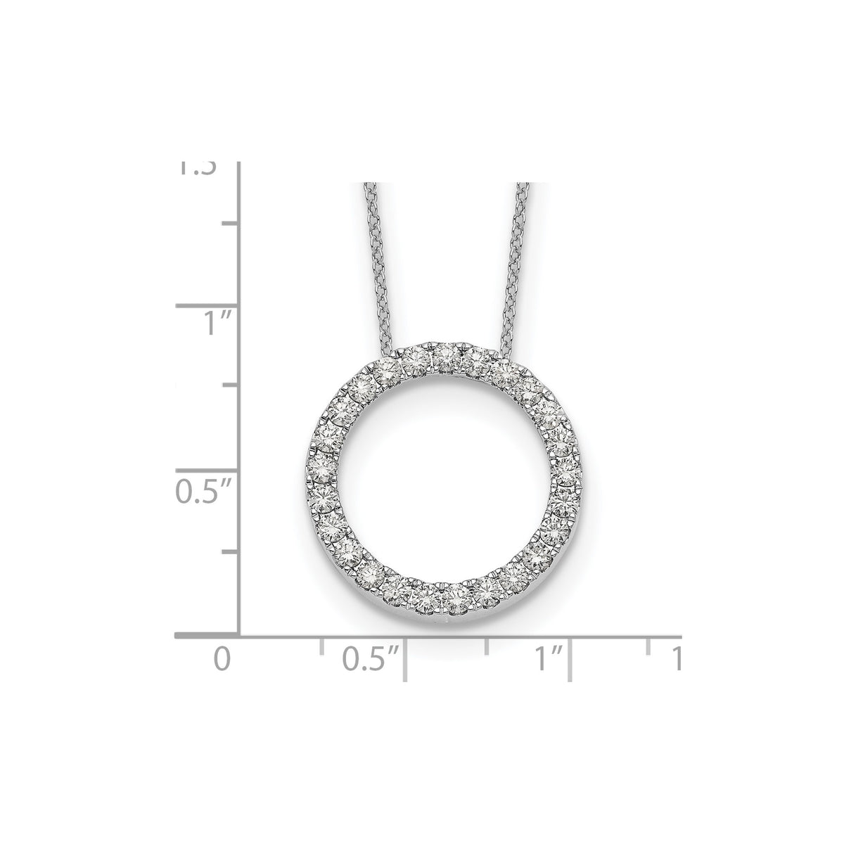 Lab-Grown Diamond Eternity Necklace in 14K White Gold (1 ct. tw.), 18 Inch - Sophia Jewelers