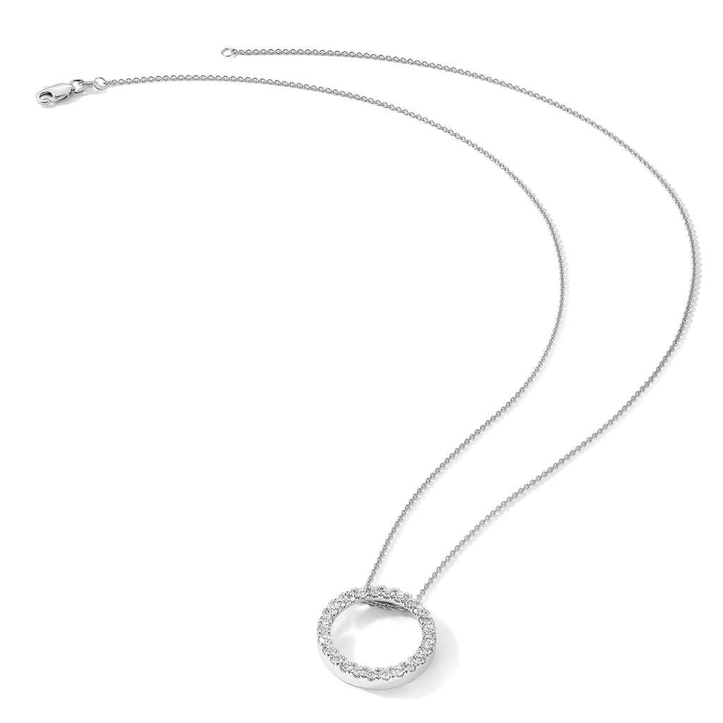 Lab-Grown Diamond Eternity Necklace in 14K White Gold (1 ct. tw.), 18 Inch - Sophia Jewelers