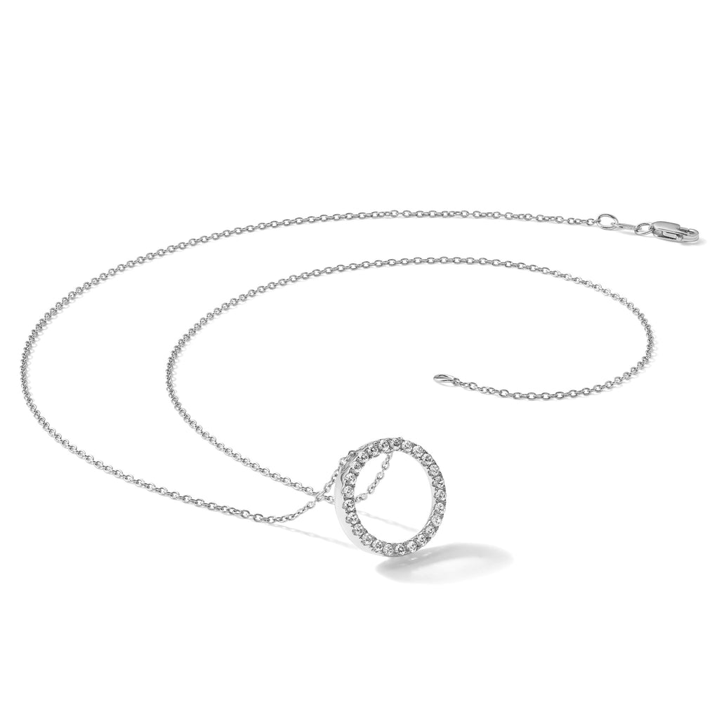 Lab-Grown Diamond Eternity Necklace in 14K White Gold (1 ct. tw.), 18 Inch - Sophia Jewelers