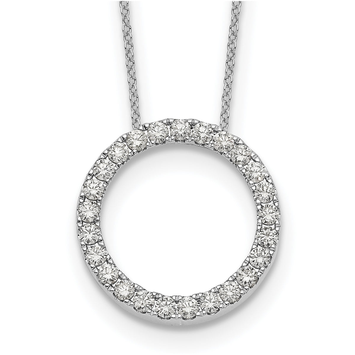 Lab-Grown Diamond Eternity Necklace in 14K White Gold (1 ct. tw.), 18 Inch - Sophia Jewelers
