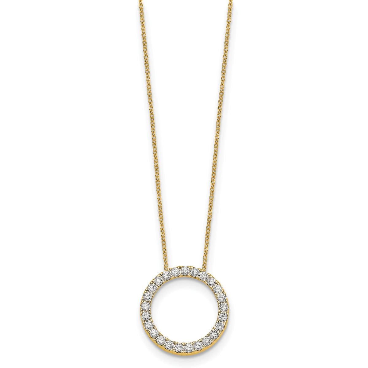 Lab-Grown Diamond Eternity Necklace in 14K Yellow Gold (1 ct. tw.), 18 Inch - Sophia Jewelers