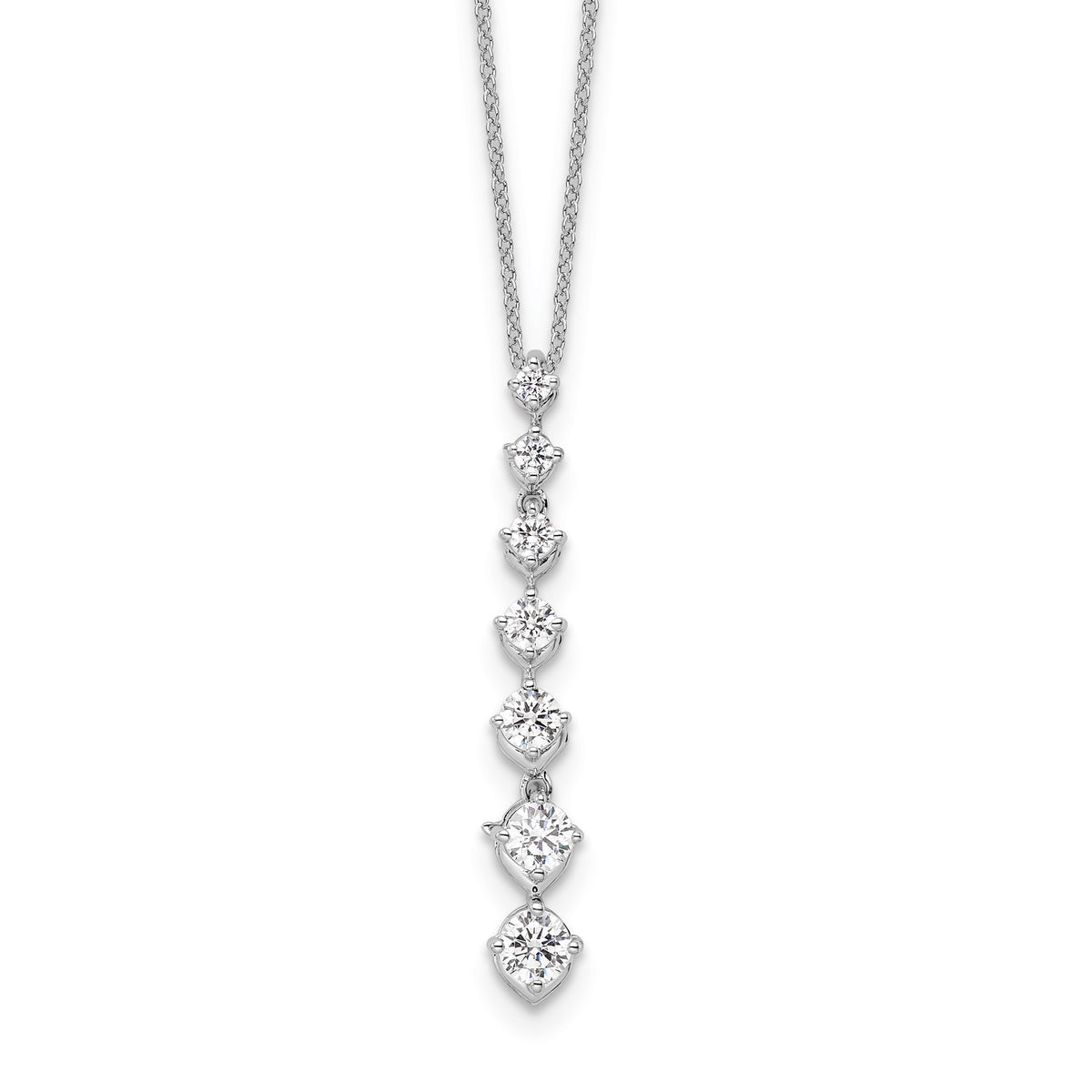 Lab-Grown Diamond Necklace in 14K White Gold, 4.3mm (1 ct. tw.), 18 Inch - Sophia Jewelers Main image