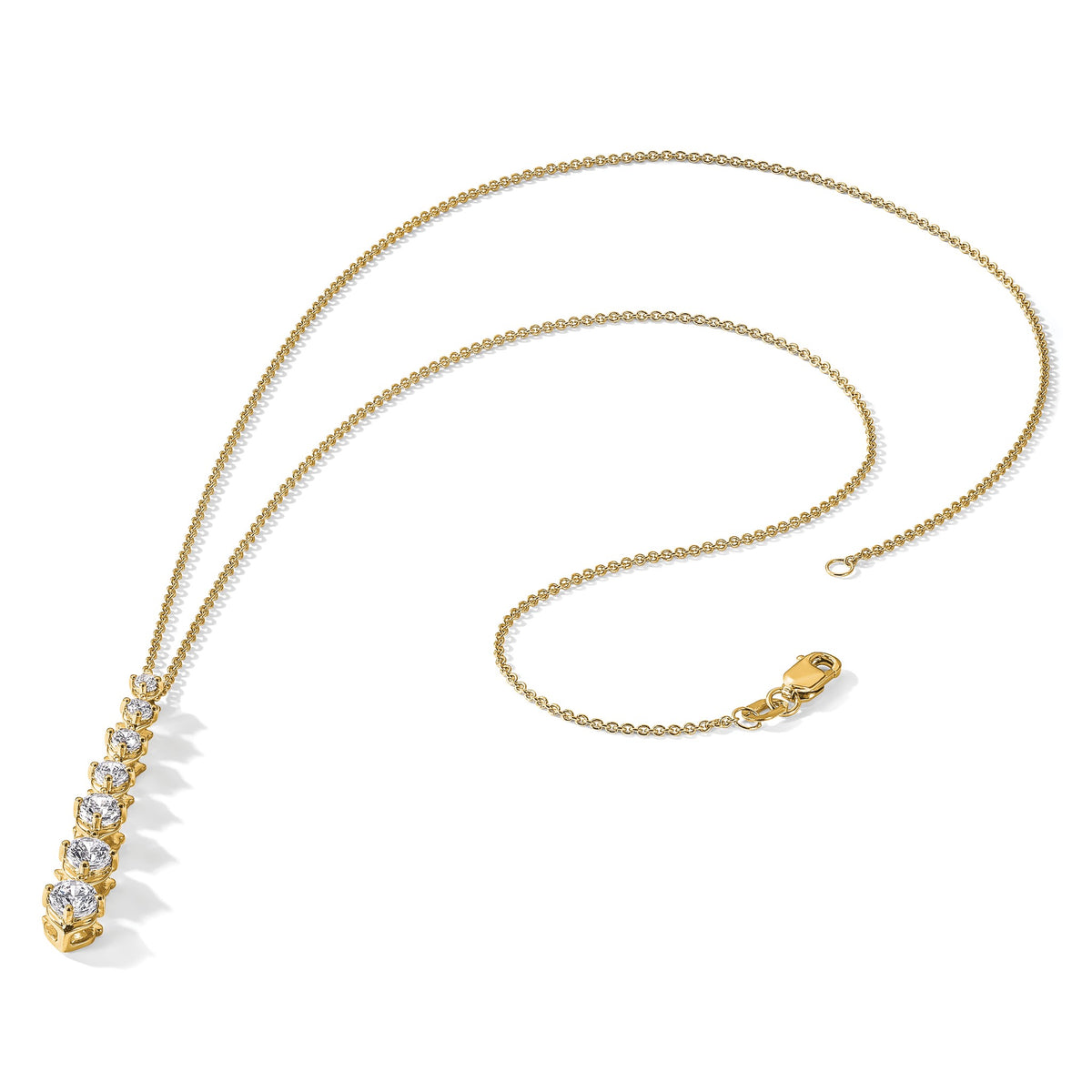 Lab-Grown Diamond Eternity Necklace in 14K Yellow Gold (1 ct. tw.), 18 Inch - Sophia Jewelers