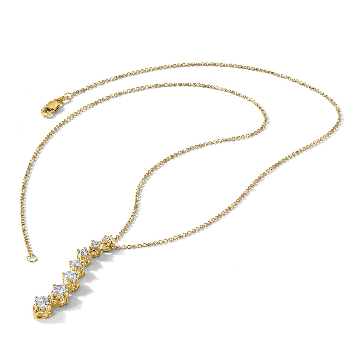 Lab-Grown Diamond Eternity Necklace in 14K Yellow Gold (1 ct. tw.), 18 Inch - Sophia Jewelers