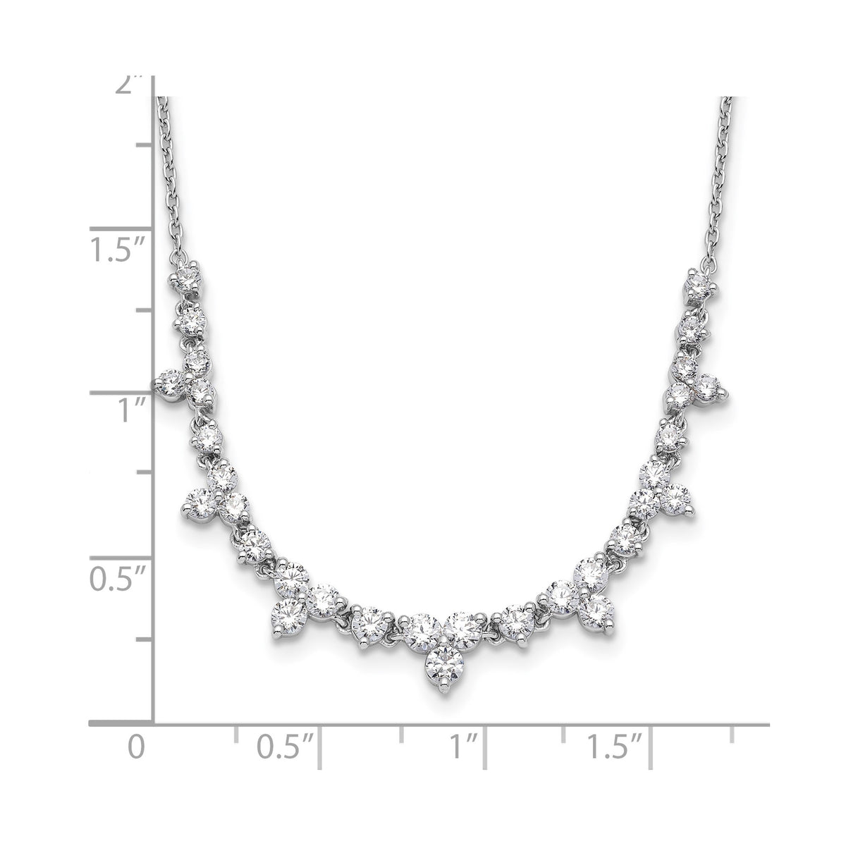 Lab-Grown Diamond Necklace in 14K White Gold (1 1/2 ct. tw.), 18 Inch - Sophia Jewelers